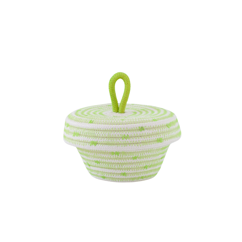 Petite Lidded Basket - Pistachio Green Soft Serve Sprinkles (BSK118210PDW-XS) Main Image